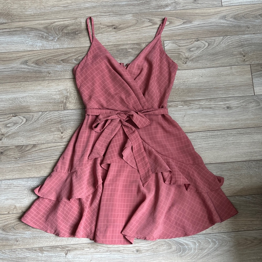 Trixxi Pink Ruffle Mini Dress